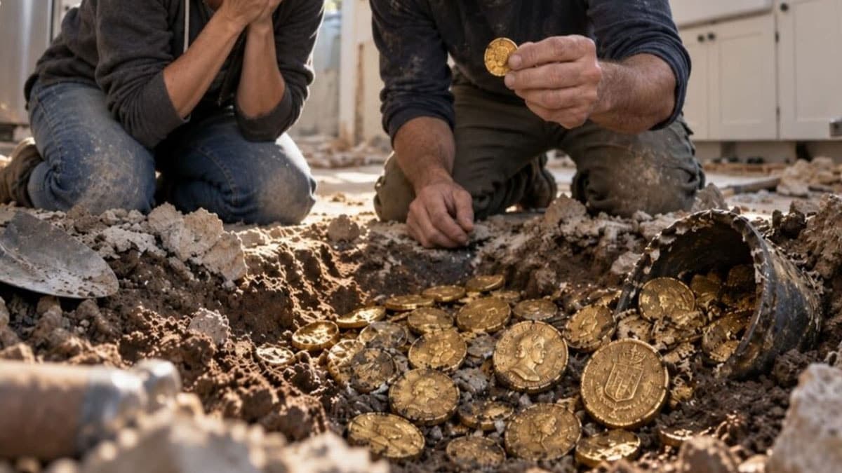 Mutfak tadilatında 200 yıllık hazine ortaya çıktı: 82 altın sikke bulundu